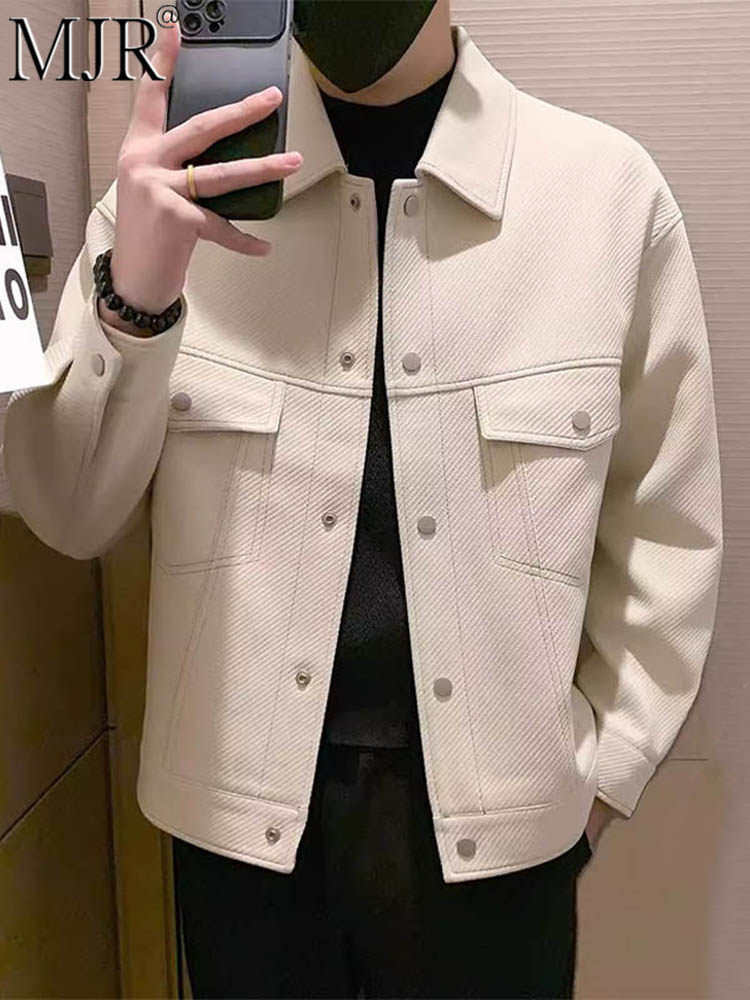 潮牌男士高级感痞帅夹克翻领工装外套2025年新款男装休闲上衣春款