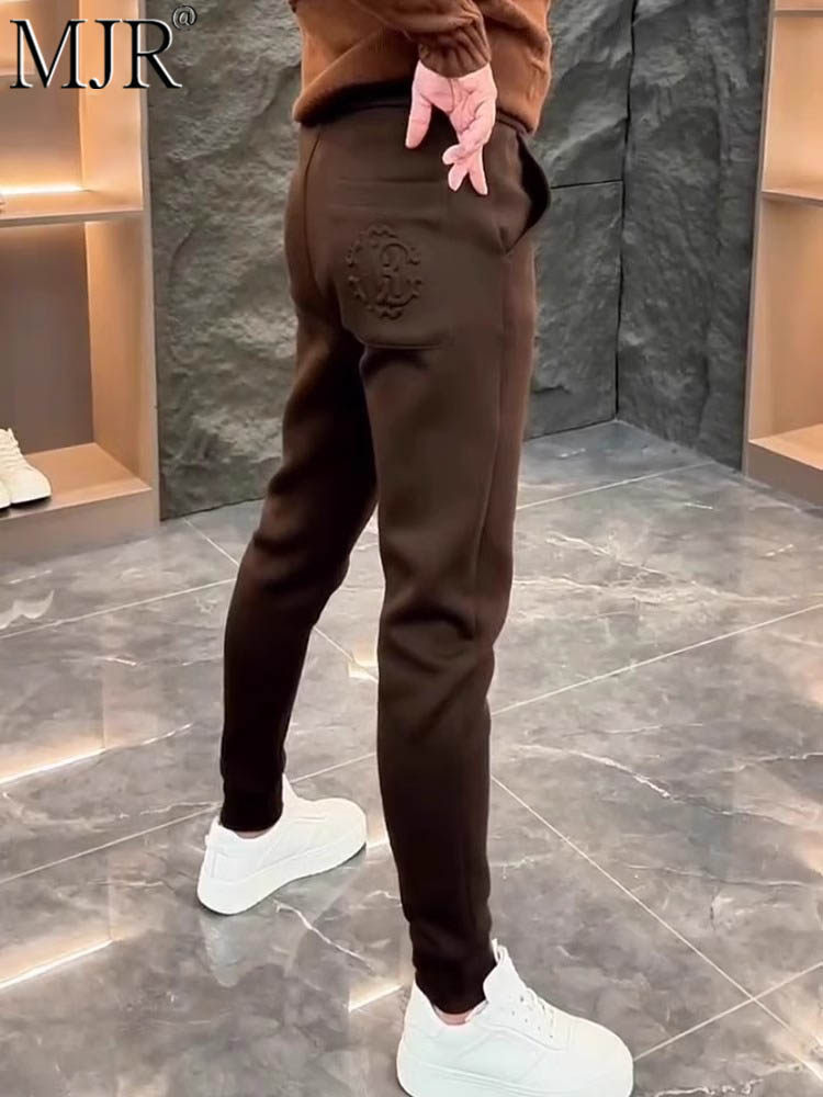 时尚品牌男士天鹅绒运动裤弹力修身裤2025秋冬新款加厚男士裤休闲,男装,休闲裤,淘宝优惠券,粉丝福利购,淘宝优惠卷