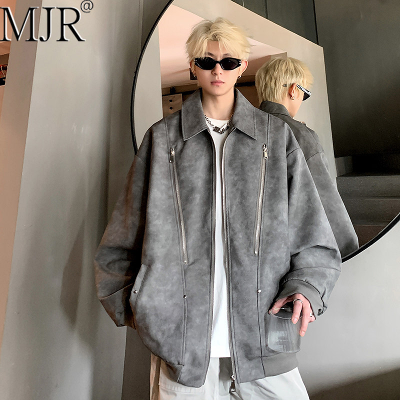 潮牌高端男士皮衣夹克2026新款加厚保暖棉服美式痞帅男装冬装外套