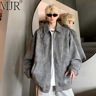 潮牌高端男士皮衣夹克2026新款加厚保暖棉服美式痞帅男装冬装外套