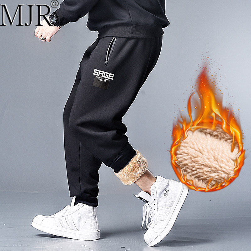 羊羔绒裤子男款冬季加厚运动裤2026新款潮牌宽松大码男装加绒长裤