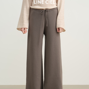 新款 25秋季 百搭休闲简约 CIEL全羊毛低腰抽绳阔腿休闲针织裤 LINE