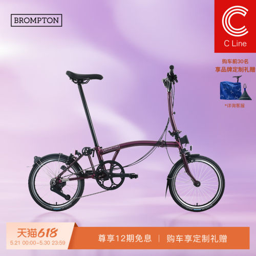 小布折叠自行车4速流光紫清漆