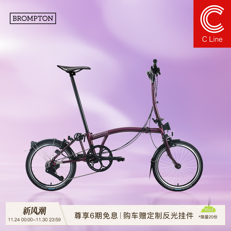 小布折叠自行车12速流光紫清漆