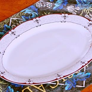 景德镇家用陶瓷日式 椭圆大号鱼盘子 深盘鱼型餐具套装 菜碟创意新款