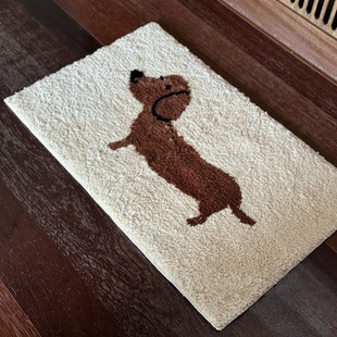 植绒地毯好运腊肠小狗韩式簇绒地垫入户地垫脚垫浴室门垫吸水防滑