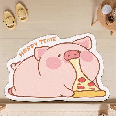 lulu猪浴室防滑速干可裁剪地垫