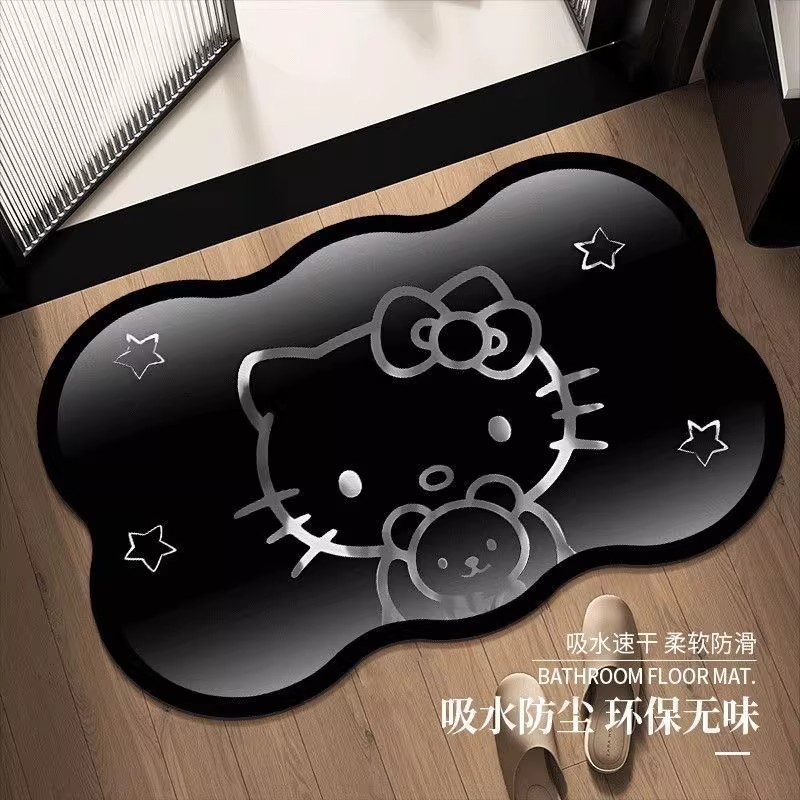 可爱猫硅藻泥吸水防滑速干地垫