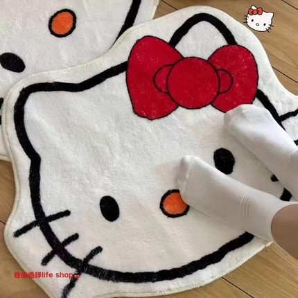 卡通HelloKitty地毯可爱少女心地垫宿舍卧室床边毯客厅大面积脚垫