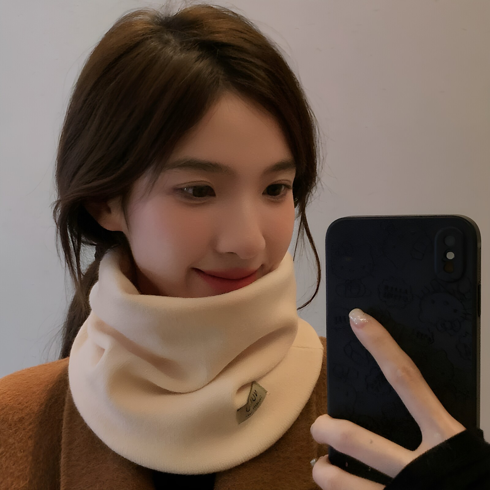 秋冬针织保暖挂耳护颈围脖女