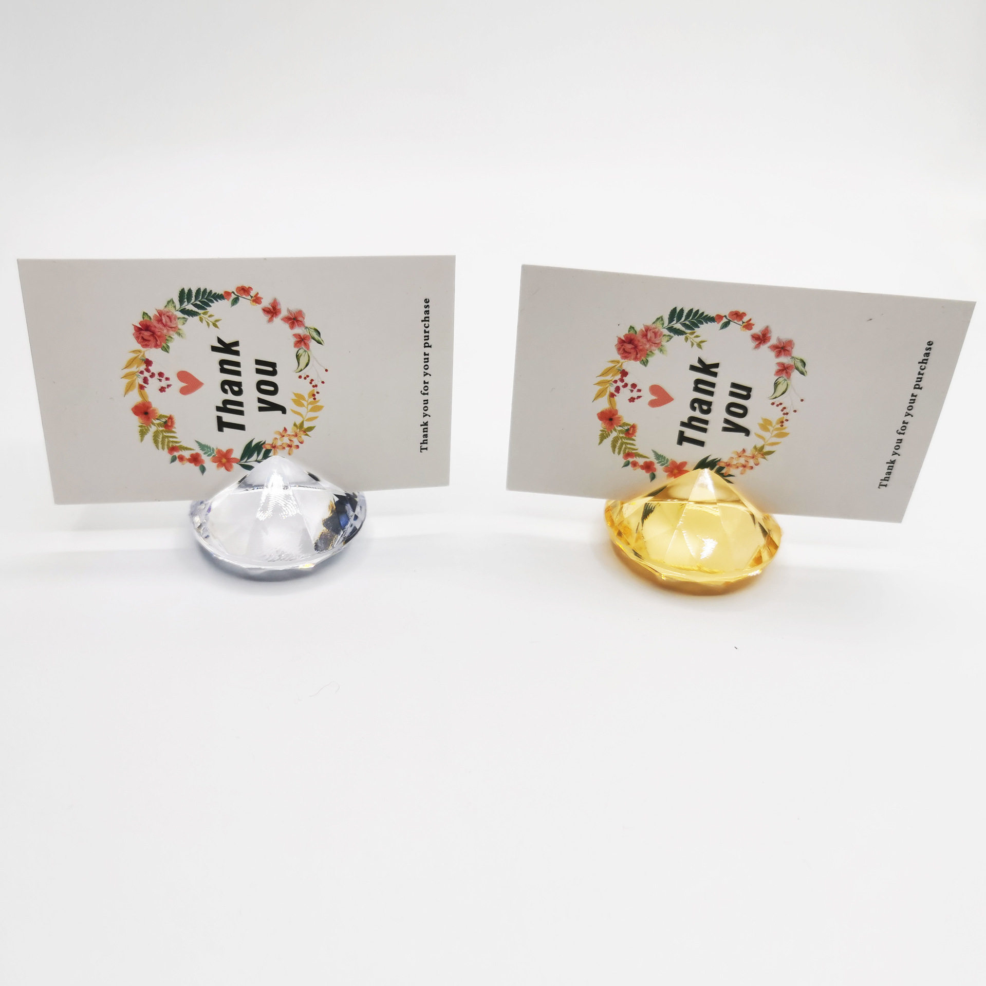 新款 亚克力婚礼装饰钻石席位夹仿水晶号牌卡夹宴会席位卡钻石名