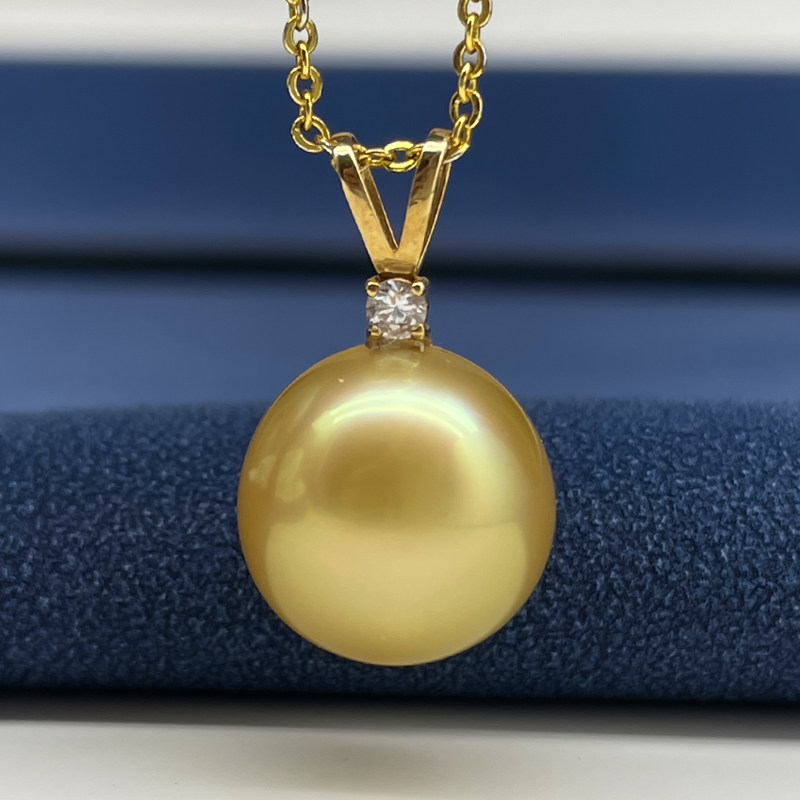 12.2mm18k金南洋金海水强光珍珠吊坠不含链孤品兔耳朵款精致时尚,珠宝/钻石/翡翠,颈饰,淘宝优惠券,粉丝福利购,淘宝优惠卷