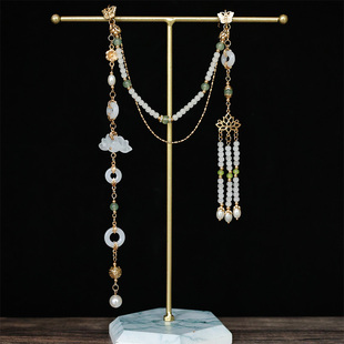 国风旗袍压襟莲花挂饰胸前挂件吊坠古风流苏汉服茶服古典胸针配饰