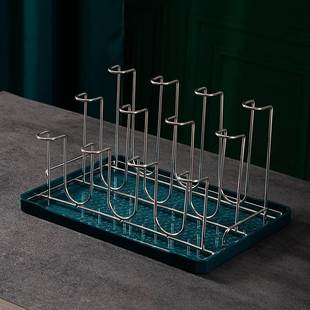玻璃杯架茶杯子置物架沥水杯8个客厅倒扣12杯不锈钢收纳架子倒挂