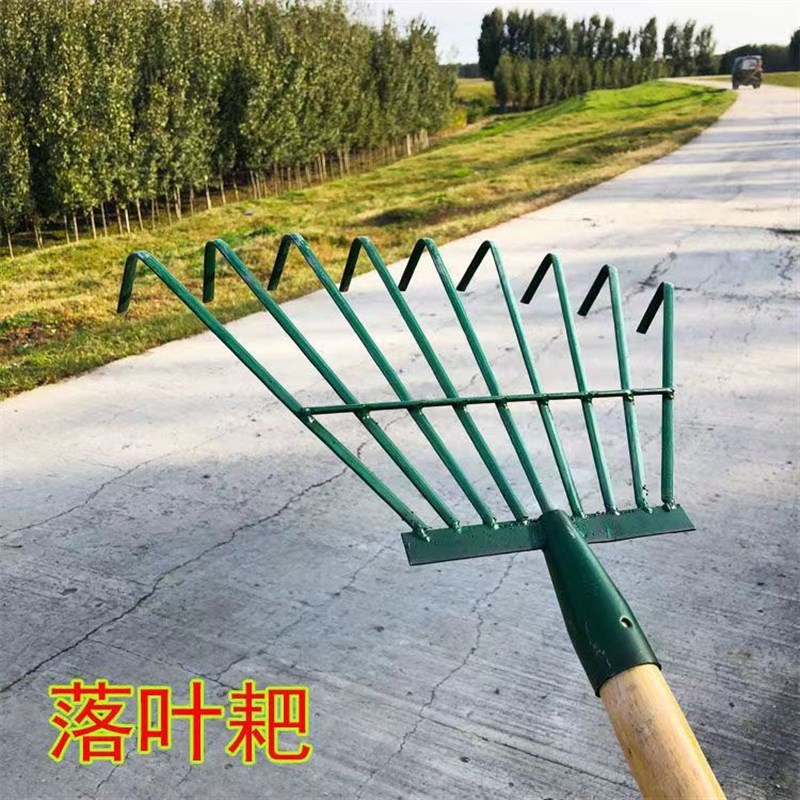 热销钢丝耙子搂草扒树o叶铁耙子农用开 荒耙子家用搂玉米杆耙