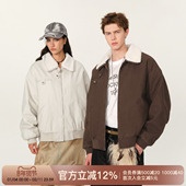 FORNINES可拆羊羔毛翻领棉衣男女情侣装 外套 工装 冬季 加厚加绒美式