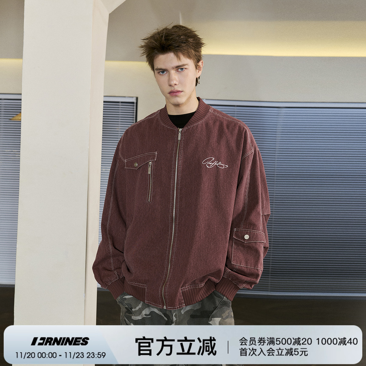 FORNINES美式复古做旧夹克