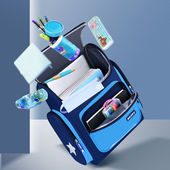 木丁丁儿童书包小学生韩版 6年级休闲男孩轻便减负透气 双肩背包3