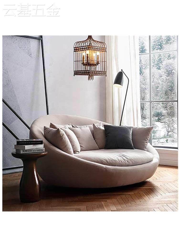 北欧圆弧形布艺懒人创意设计师咖啡厅私人影院休闲后现代沙发定制