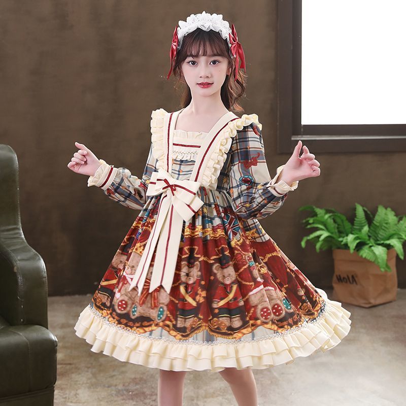 万圣节儿童服装女童洛丽塔裙子秋冬童装儿童公主裙洋气女孩连衣裙