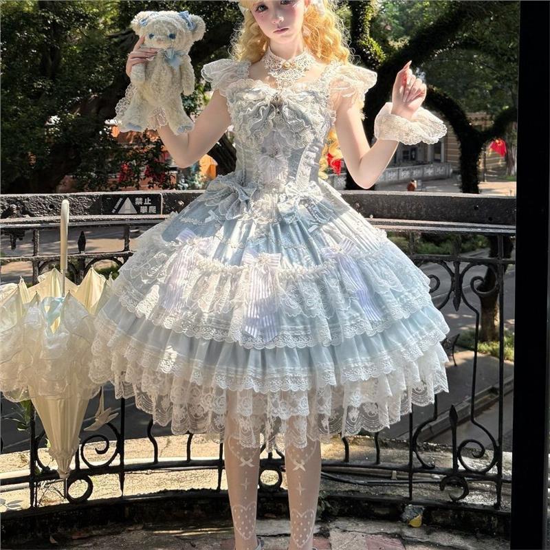 月下樱颂原创设计Lolita洋装甜美jsk吊带连衣裙洛丽塔裙子现货