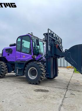 四越野叉车四驱ZPO支工地液压车吨3吨5吨 内燃接式铰实心胎持定制