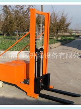 供应0推5/9991吨手动无装卸车堆腿高搬运车.配重式液压升高车手车