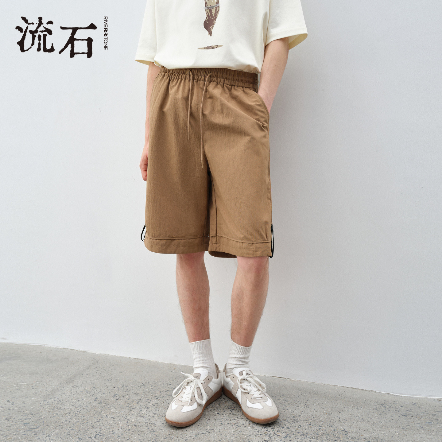 【商场同款】流石男装微皱耐磨工装短裤2026年夏季新款个性五分裤