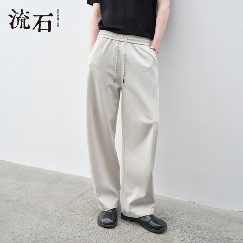 商场同款流石男装宽松抽绳休闲裤