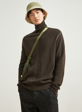 Riverstone流石男装冬装高领复古长袖毛衣新款高端羊毛衫内搭上衣