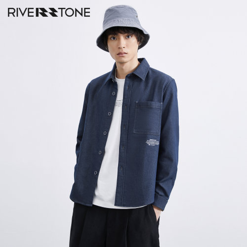 流石男装休闲时尚衬衣高端棉衬衫