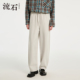 米白透气垂感休闲长裤 简约经典 2026年春季 流石男装 新款 男士 直筒裤