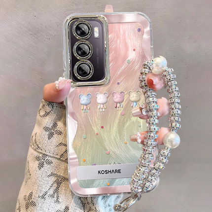 适用OPPOreno13Pro手机壳12新款11时尚reno10Pro+奢华潮流9网红彩色小熊8硅胶7Pro高级感6女款5Pro防摔保护套