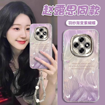 适用OPPOA系列渐变紫蝴蝶手机壳