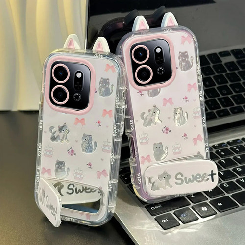 适用荣耀Play系列猫咪蝴蝶结外壳