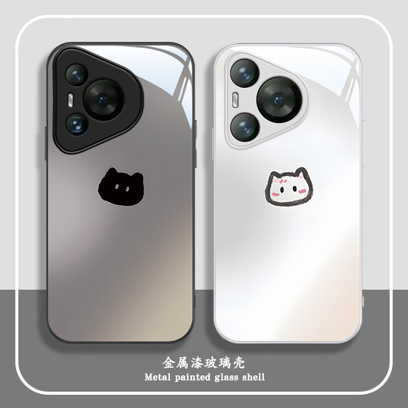 适用华为Pura70ultra/pro+手机壳p70art新款简约颜值p60art可爱猫咪p50e潮流40pro+玻璃p40lite时尚p30保护套