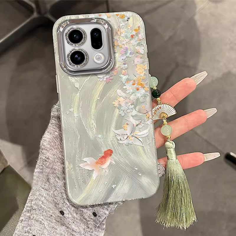 适用OPPOFind系列桂花锦鲤手机壳