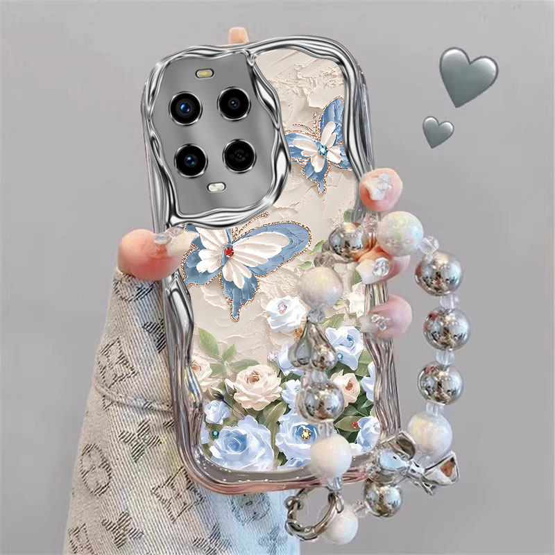 适用华为Nova14Ultra手机壳新款Nova13文艺12蝴蝶鲜花Nova11SE可爱女10Pro奶油纹9SE硅胶套7/8带nova6挂绳5