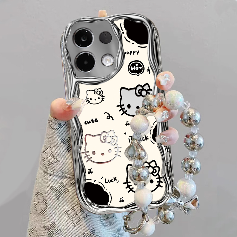 适用OPPOK12s手机壳新款K12+网红K11卡通凯蒂猫OPPOK10x奶油纹K9x硅胶保护套K9s全包K7x防摔软壳时尚带挂绳