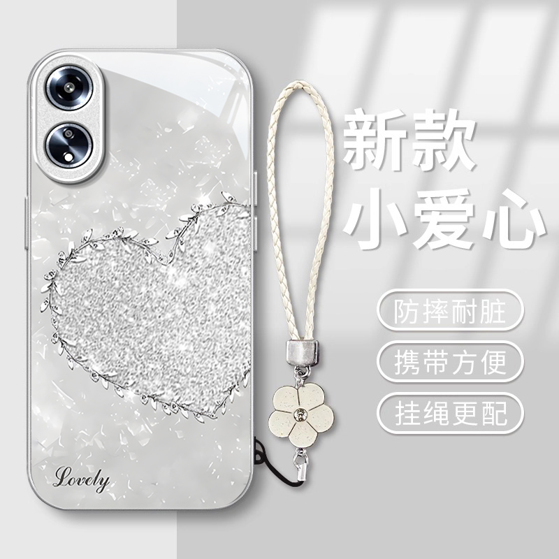 适用OPPOA系列钻石爱心手机壳