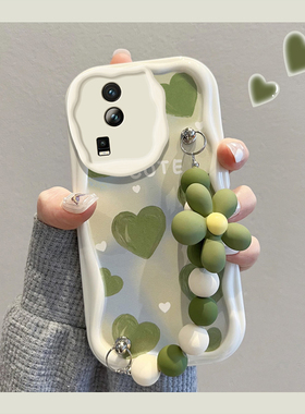 适用iqooneo7手机壳女新款高级感viv0防摔简约绿色爱心散热爱酷软壳SE小清新竞速版挂绳镜头全包硅胶保护套