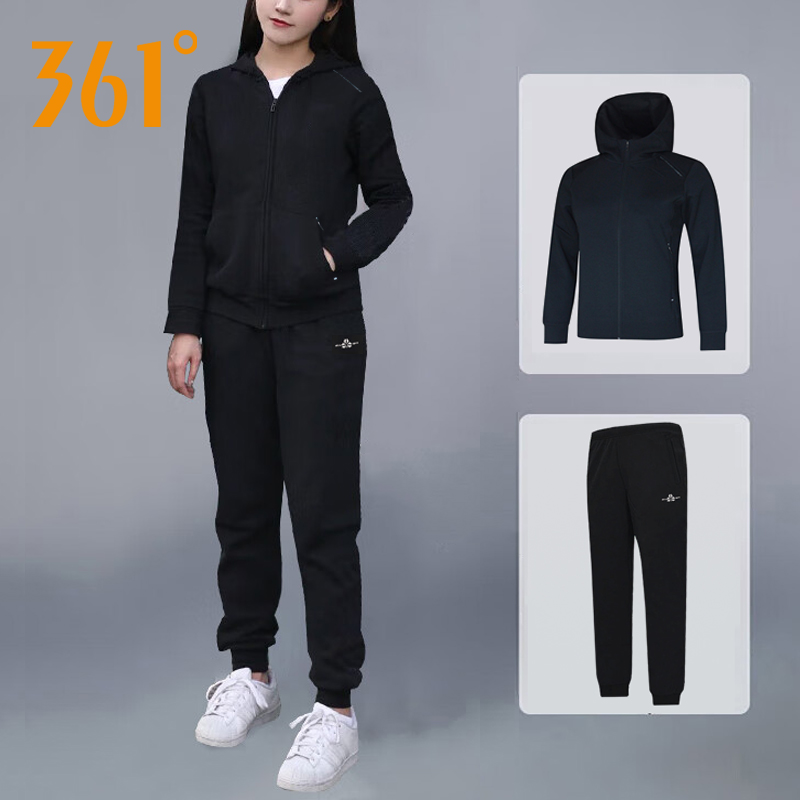 361运动服套装女秋季新款连帽卫衣卫裤休闲运动跑步卫衣妈妈外套
