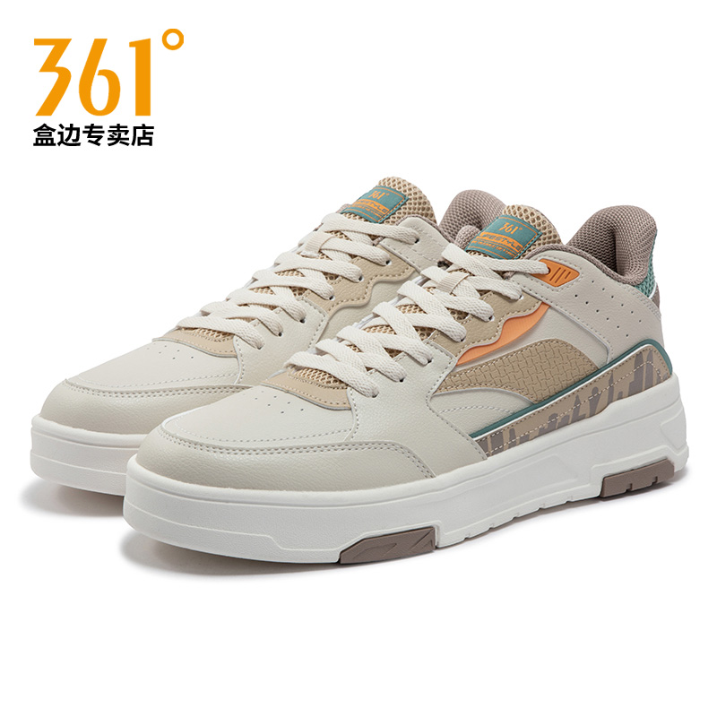361厚底板鞋男2025秋冬运动鞋官网正品潮流皮面防水休闲男鞋