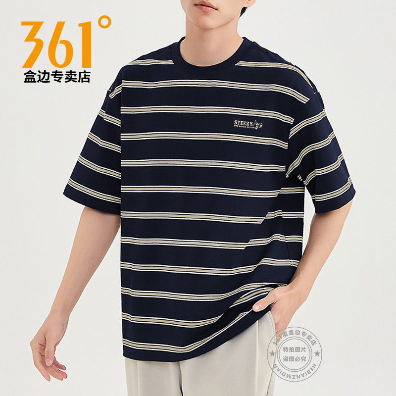 361男条纹纯棉短袖T恤552529103
