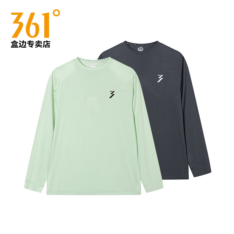 【商场同款】361长袖t恤男秋季新款速干吸湿排汗运动上衣跑步服