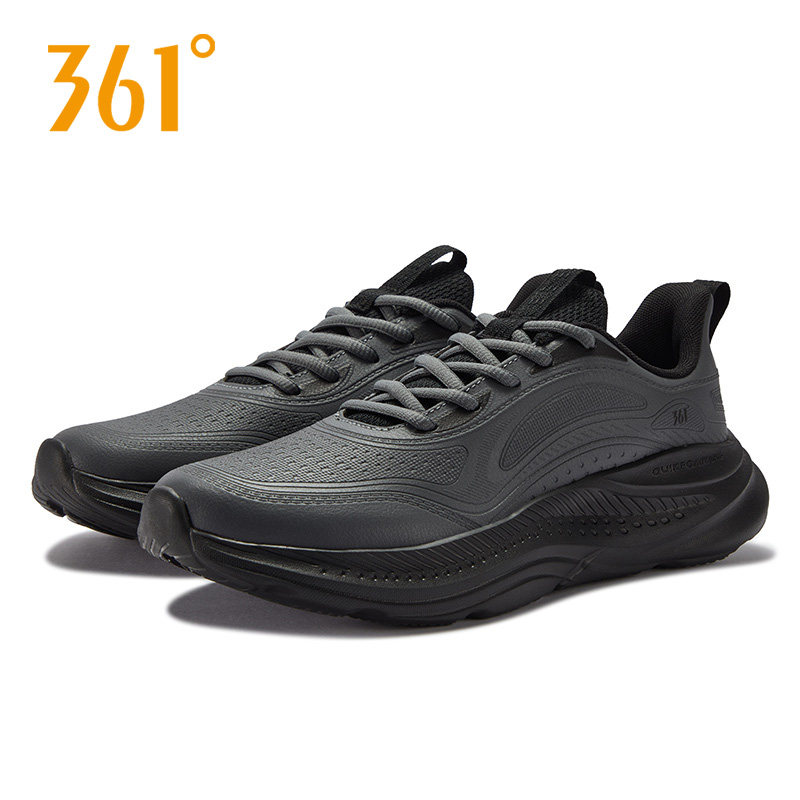 361运动鞋男鞋皮面防水春季跑步鞋轻便软底减震休闲黑色通勤跑鞋,运动鞋new,跑步鞋,淘宝优惠券,粉丝福利购,淘宝优惠卷