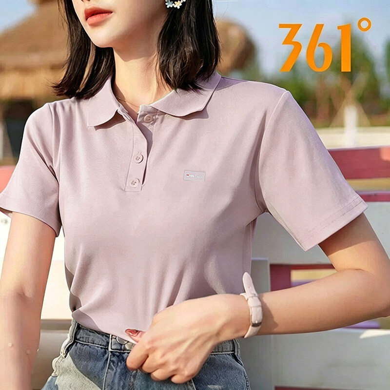 【商场同款】361翻领短袖T恤女2026夏装新款休闲polo衫百搭上衣女