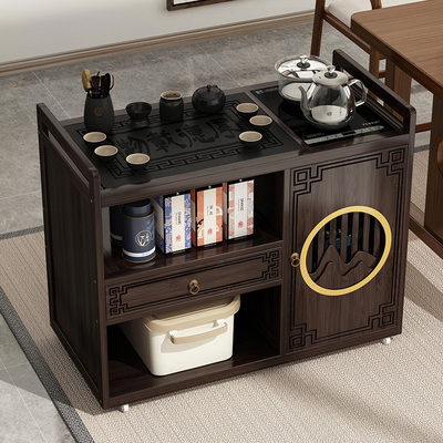 移动茶台家用阳台小茶桌烧水一体功夫茶车茶几实木茶水柜茶具套组