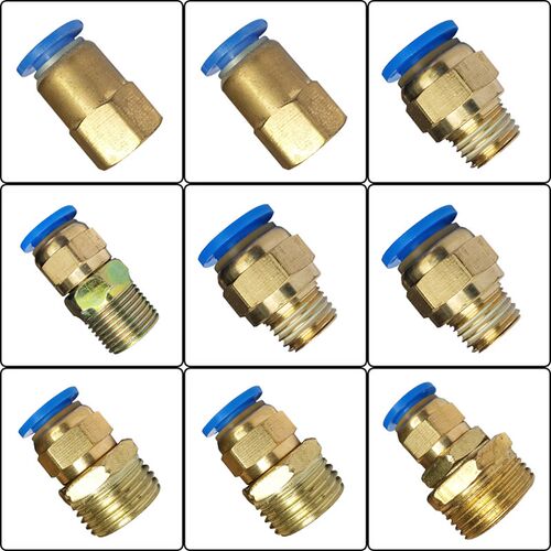 气管快速接头快插气动配件螺纹直通空压机气泵外丝8mm10mm12m新品