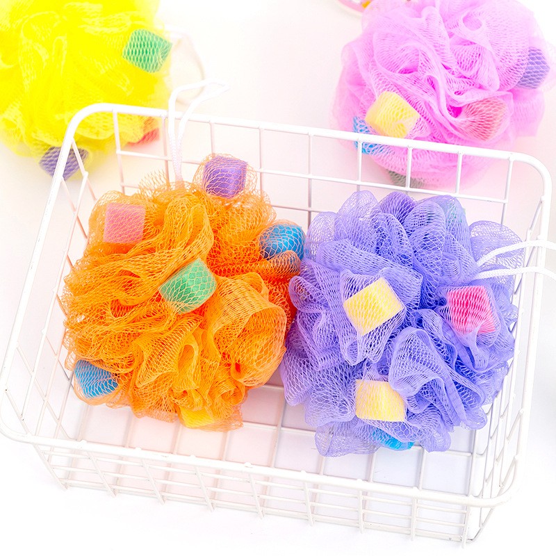 彩色沐浴花洗澡沐浴球泡澡球大号可爱少女搓澡搓背起泡泡洗浴用品